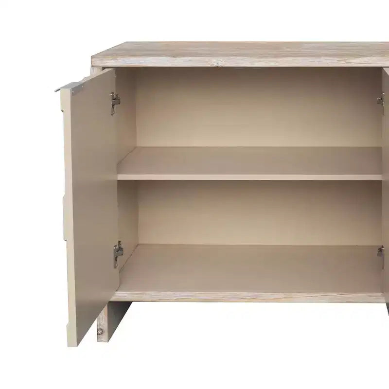 Credenza Buffet, Mobile Dispensa da Cucina con 4 Maniglie Metalliche, Mobile Bar per Caffè con Motivo Esagonale