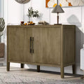 Wooden storage cabinet/dining cabinet with two metal handles and two doors, suitable for hallways, entrances, and living rooms.