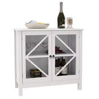 Sideboard Buffet Cabinet, Display Storage Cabinet with Double Framed Glass Doors, Cupboard Console Table for Home Kitchen