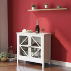 Buffet de salle à manger, Meuble de rangement avec portes vitrées, Console pour cuisine domestique