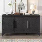 Farmhouse Style Sideboard Cabinet with Adjustable Shelves, Retro Buffet Table for Living Room, Entrance, Study
