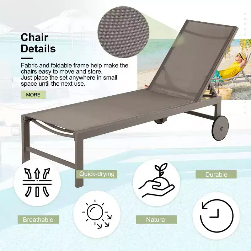 Chaise longue reclinabile singola lunga 57,8 Celebalcony