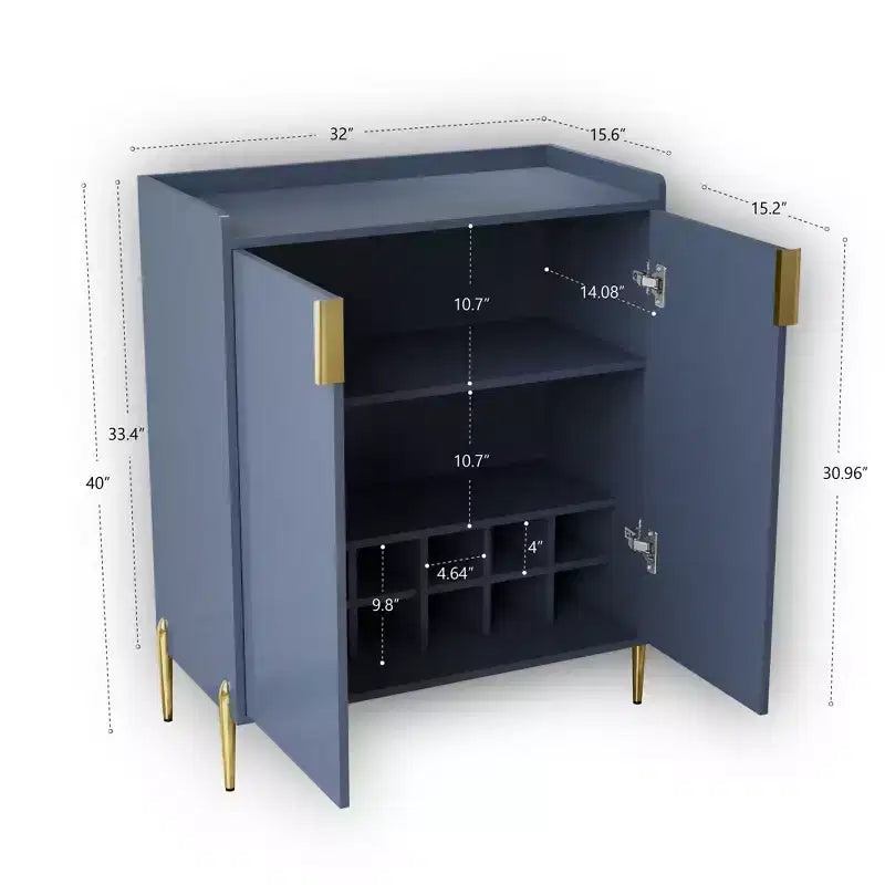 Homy Casa Mobile credenza da cucina moderno con portabottiglie e ripiani regolabili, per sala da pranzo o soggiorno