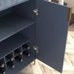 Homy Casa Mobile credenza da cucina moderno con portabottiglie e ripiani regolabili, per sala da pranzo o soggiorno