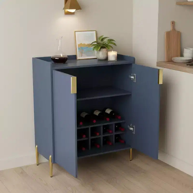 Homy Casa Mobile credenza da cucina moderno con portabottiglie e ripiani regolabili, per sala da pranzo o soggiorno