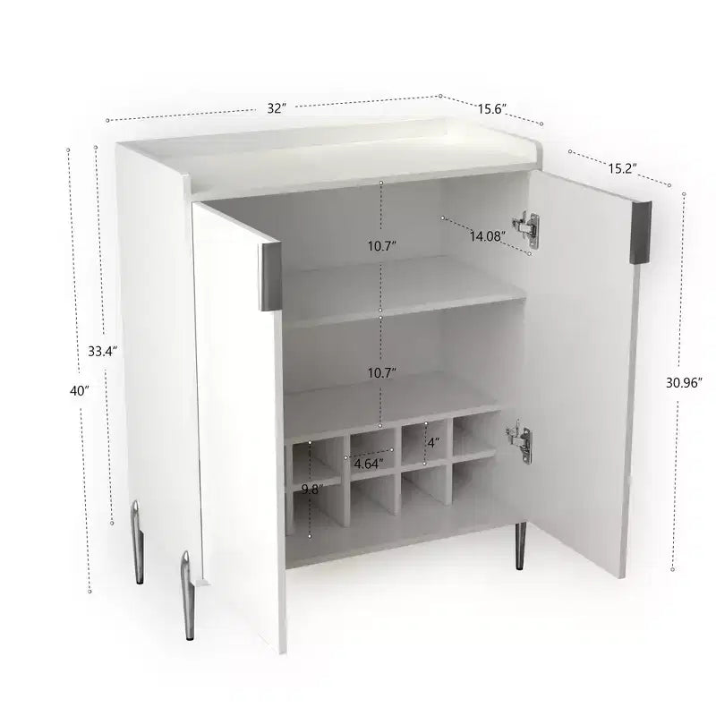 Homy Casa Mobile credenza da cucina moderno con portabottiglie e ripiani regolabili, per sala da pranzo o soggiorno