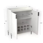 Homy Casa Mobile credenza da cucina moderno con portabottiglie e ripiani regolabili, per sala da pranzo o soggiorno