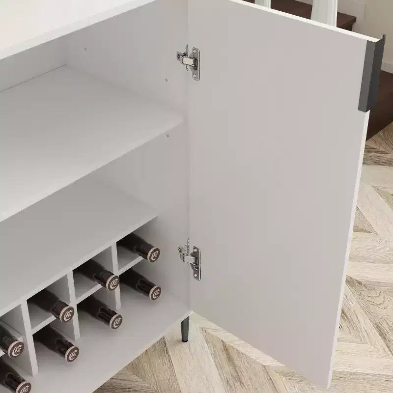 Homy Casa Mobile credenza da cucina moderno con portabottiglie e ripiani regolabili, per sala da pranzo o soggiorno