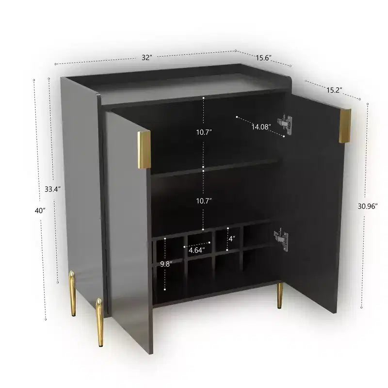 Homy Casa Mobile credenza da cucina moderno con portabottiglie e ripiani regolabili, per sala da pranzo o soggiorno