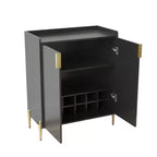 Homy Casa Mobile credenza da cucina moderno con portabottiglie e ripiani regolabili, per sala da pranzo o soggiorno