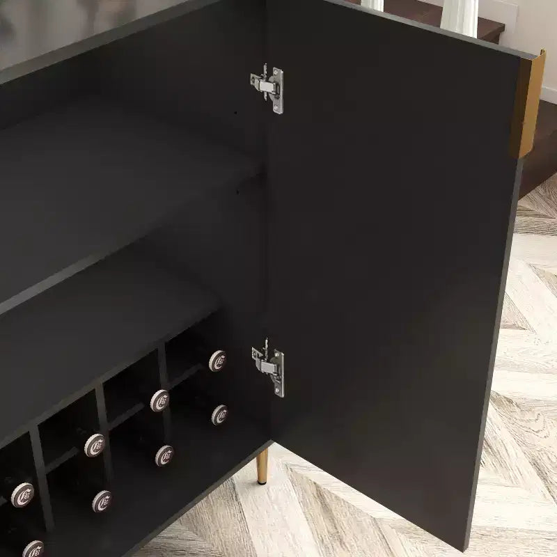 Homy Casa Mobile credenza da cucina moderno con portabottiglie e ripiani regolabili, per sala da pranzo o soggiorno