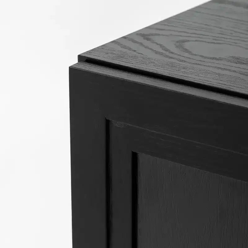 PexFix 31 Armoire d'appoint en bois, Buffet de rangement moderne avec 2 portes et étagère réglable pour salon, salle à manger, entrée, Noir