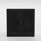PexFix 31 Armoire d'appoint en bois, Buffet de rangement moderne avec 2 portes et étagère réglable pour salon, salle à manger, entrée, Noir