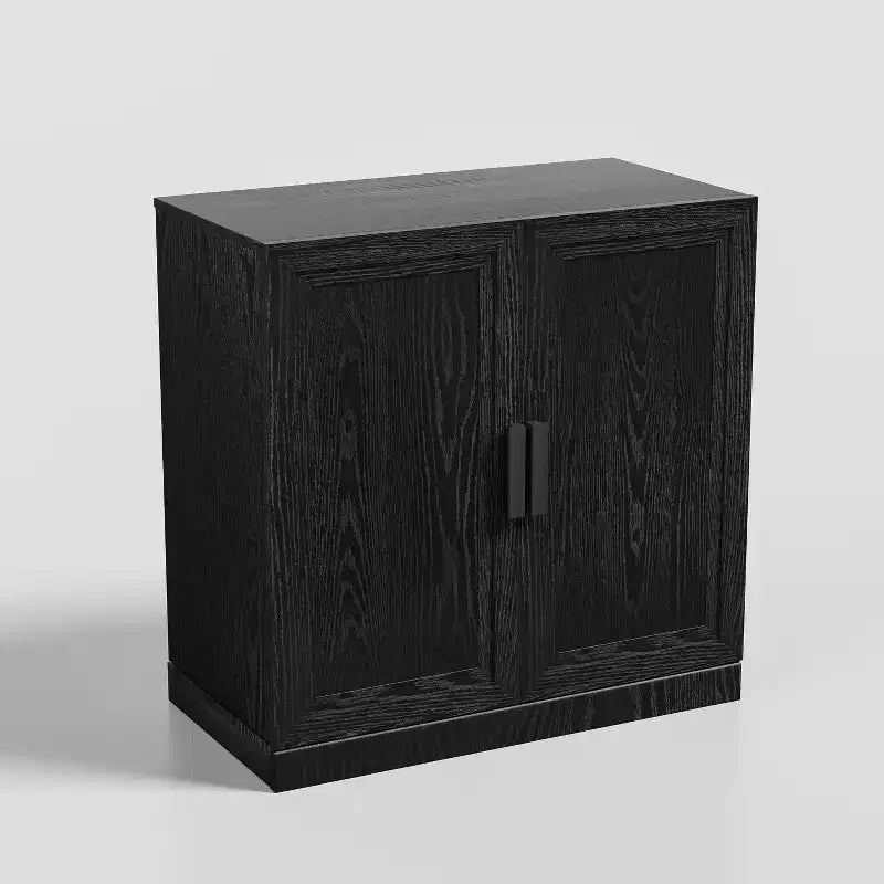 PexFix 31 Armoire d'appoint en bois, Buffet de rangement moderne avec 2 portes et étagère réglable pour salon, salle à manger, entrée, Noir