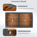 GDFStudio Henley, Credenza a 4 ante con ante in vetro ad arco e ripiani regolabili