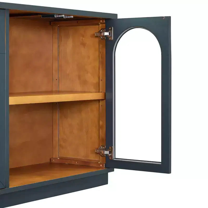 GDFStudio Henley, Credenza a 4 ante con ante in vetro ad arco e ripiani regolabili