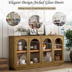 GDFStudio Henley, Credenza a 4 ante con ante in vetro ad arco e ripiani regolabili