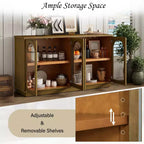 GDFStudio Henley, Credenza a 4 ante con ante in vetro ad arco e ripiani regolabili