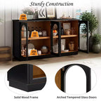 GDFStudio Henley, Credenza a 4 ante con ante in vetro ad arco e ripiani regolabili