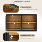 GDFStudio Henley, Credenza a 4 ante con ante in vetro ad arco e ripiani regolabili