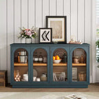 GDFStudio Henley, Credenza a 4 ante con ante in vetro ad arco e ripiani regolabili
