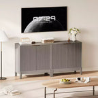 Madia moderna scanalata da 80 cm con 2 ante - Credenza in stile Mid-Century, mobile bar e consolle per cucina, sala da pranzo, ingresso