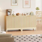 Madia moderna scanalata da 80 cm con 2 ante - Credenza in stile Mid-Century, mobile bar e consolle per cucina, sala da pranzo, ingresso