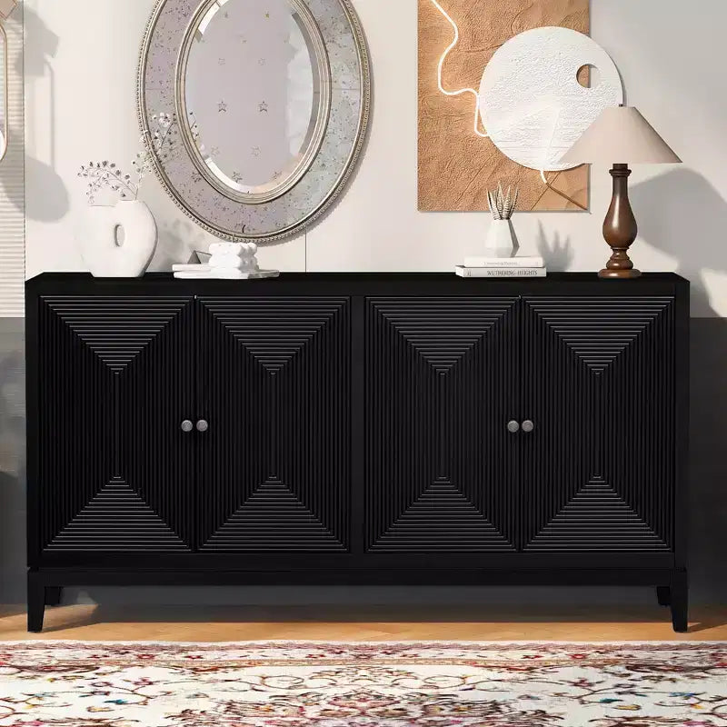 Mobile Contenitore/Madia di 151,9 cm di Larghezza con Design Verticale, Adatto per Studi, Ingressi e Soggiorni.