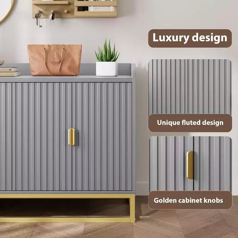 Credenza Buffet con Mobile Contenitore Madia Accento con 4 Ante 120 cm di Larghezza Credenza Smerlata Moderna Tavolo Buffet Mobile TV