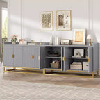 Credenza Buffet con Mobile Contenitore Madia Accento con 4 Ante 120 cm di Larghezza Credenza Smerlata Moderna Tavolo Buffet Mobile TV