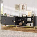 Credenza Buffet con Mobile Contenitore Madia Accento con 4 Ante 120 cm di Larghezza Credenza Smerlata Moderna Tavolo Buffet Mobile TV