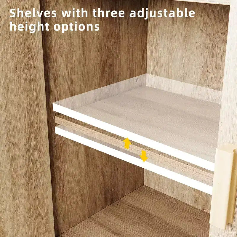 Mobile Buffet GustoWave con Contenitore, Armadietto Contenitore con 2 Sportelli in Rattan, Credenza, Mobiletto d'Accento per Soggiorno, Sala da Pranico, Ingresso