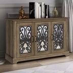 Credenza a 3 ante Galano con vano a giorno a specchio 116 cm L x 40 cm P x 74 cm H