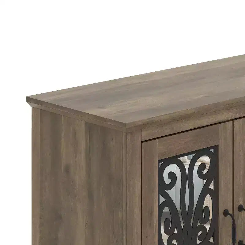 Credenza a 3 ante Galano con vano a giorno a specchio 116 cm L x 40 cm P x 74 cm H