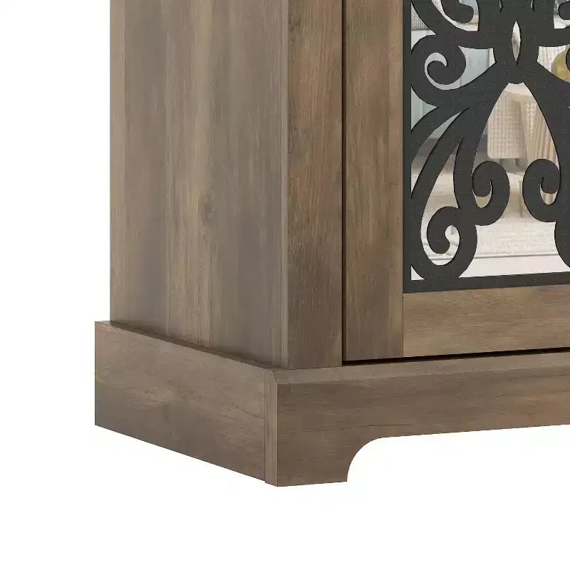 Credenza a 3 ante Galano con vano a giorno a specchio 116 cm L x 40 cm P x 74 cm H