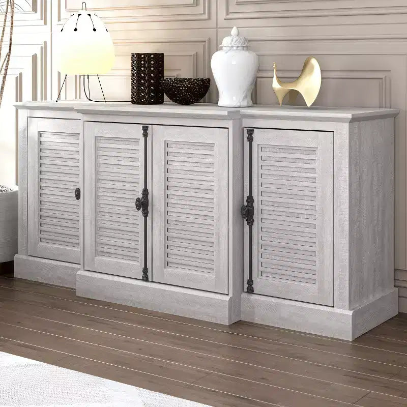 Credenza Galano con ante a persiana in grigio 60,4 L 18,2 P 29,3 H