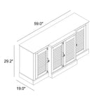 Credenza Galano con ante a persiana in grigio 60,4 L 18,2 P 29,3 H