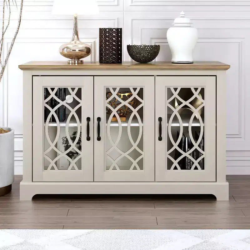 Credenza Galano con ante decorative intagliate 45,7 L 15,7 P 29,3 H