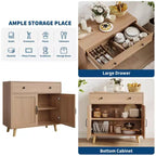 Mobile buffet COZONY con contenitore, Tavolo consolle da caffè, Credenza con cassetto e ante, Credenza in legno con consolle