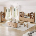 Mobile buffet COZONY con contenitore, Tavolo consolle da caffè, Credenza con cassetto e ante, Credenza in legno con consolle