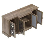 Buffet 4 portes Galano avec rangements découpés en miroir 60,4 L 18,2 P 29,3 H