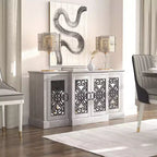 Buffet 4 portes Galano avec rangements découpés en miroir 60,4 L 18,2 P 29,3 H