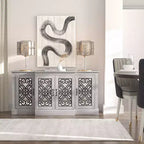 Buffet 4 portes Galano avec rangements découpés en miroir 60,4 L 18,2 P 29,3 H