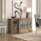 Buffet 4 portes Galano avec rangements découpés en miroir 60,4 L 18,2 P 29,3 H
