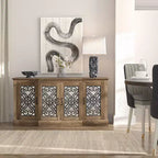Buffet 4 portes Galano avec rangements découpés en miroir 60,4 L 18,2 P 29,3 H