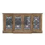 Buffet 4 portes Galano avec rangements découpés en miroir 60,4 L 18,2 P 29,3 H