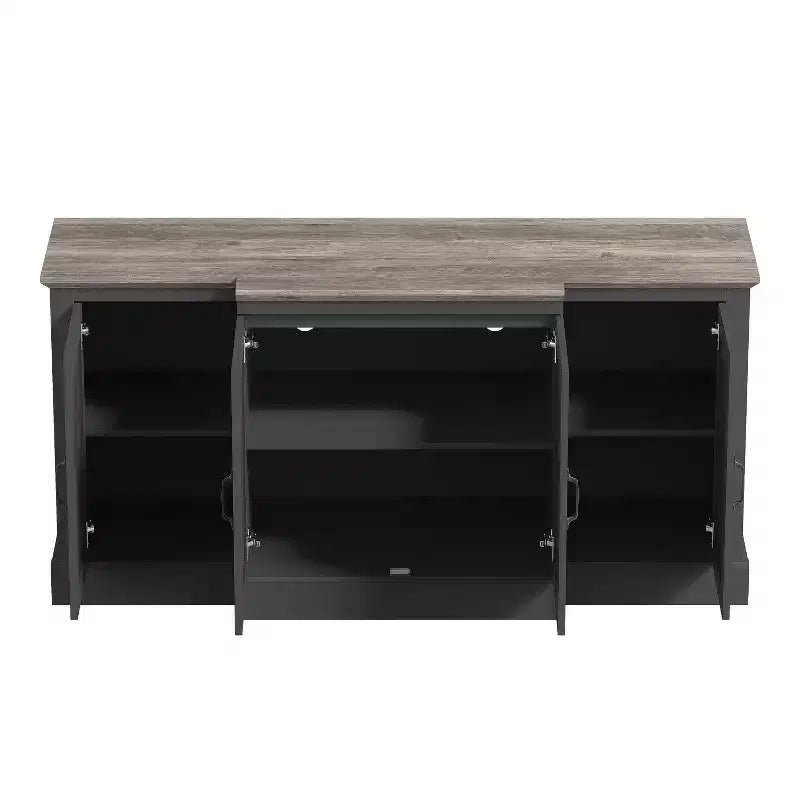 Buffet d'appoint Galano à 4 portes avec portes découpées en miroir 60,4 L x 18,2 P x 29,3 H