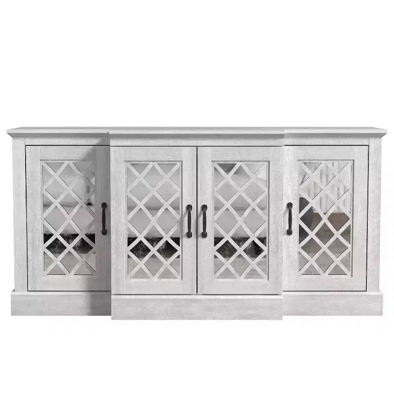 Buffet d'appoint Galano à 4 portes avec portes découpées en miroir 60,4 L x 18,2 P x 29,3 H