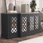Buffet d'appoint Galano à 4 portes avec portes découpées en miroir 60,4 L x 18,2 P x 29,3 H