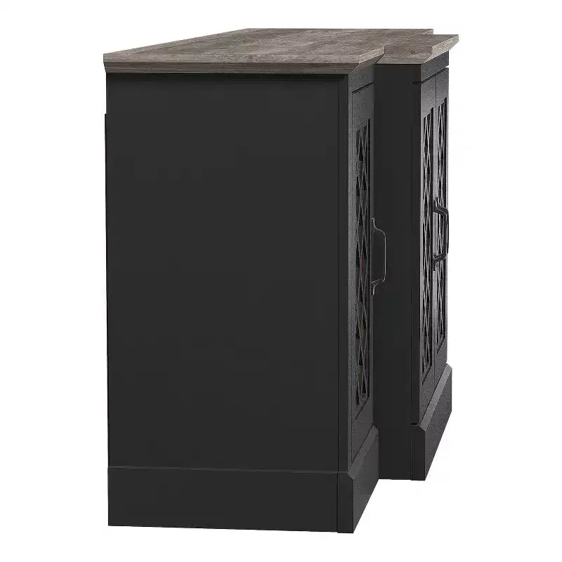 Buffet d'appoint Galano à 4 portes avec portes découpées en miroir 60,4 L x 18,2 P x 29,3 H